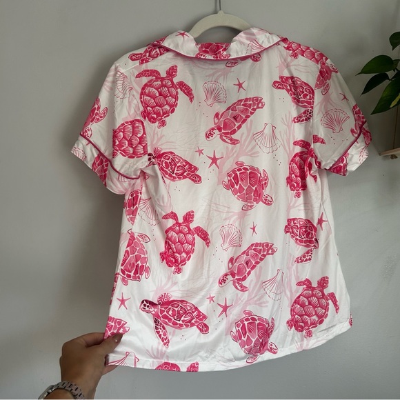 Amazon Pink Turtle Pajama Set size medium trending vacation summer pj set - Picture 7 of 12